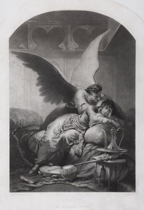 Tamara et Démon. Illustration du poème Le Démon de Mikhaïl Lermontov, vers 1880