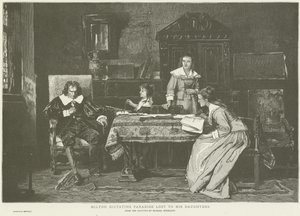 John Milton dictant le Paradis Perdu à ses filles - Mihály Munkácsy