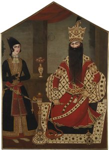 Portrait de Fath Ali Shah debout 1797-1834, vers 1820 - Mihr Ali