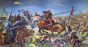 La bataille de Bannockburn (lithographie couleur) - Mike (20th century) White