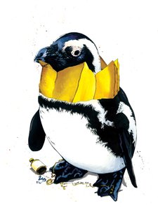 Pingouin de Noël sur blanc, 2020