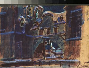 Décor préparatoire pour La Dame de Pique de Piotr Tchaikovski - Mikhail Aleksandrovich Vrubel