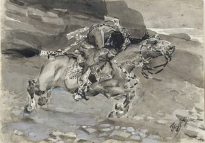 Cavalier. Illustration du poème Le Démon de Mikhaïl Lermontov, 1890-1891 - Mikhail Aleksandrovich Vrubel