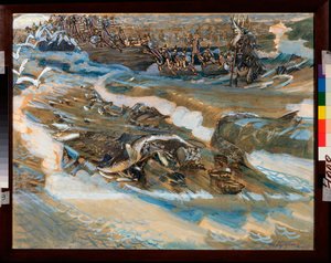 Illustration pour le conte du tsar Saltan de Alexandre Pouchkine - Mikhail Aleksandrovich Vrubel