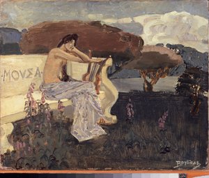 Muse, projet de rideau de théâtre - Mikhail Aleksandrovich Vrubel