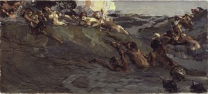 Naiades et tritons jouant, 1899 - Mikhail Aleksandrovich Vrubel