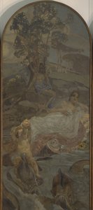 Vénus, Amour et Paris Triptyque Le Jugement de Paris, partie centrale, 1893 - Mikhail Aleksandrovich Vrubel