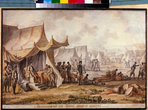 Grande guerre du Nord - Guerre russo-turque de 1710-1711 : Pierre I de Russie sur la rivière Prout lors de la signature du traité du Prout en juillet 1711 avec l