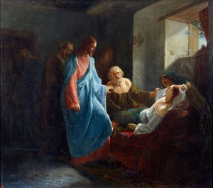 La résurrection de la fille de Jaïre - Mikhail Mikhailovich Zelensky