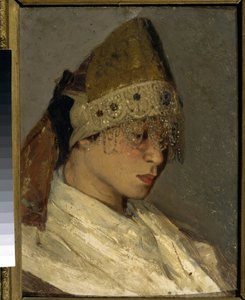 Une fille portant un Kokochnik - Mikhail Vasilievich Nesterov