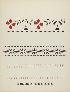Dessins de Bordures du Portefeuille Proposé "Pochoirs Muraux du Maine"