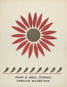 Dessin de Gorham, Maine 1800 : du portfolio proposé "Pochoirs muraux du Maine"