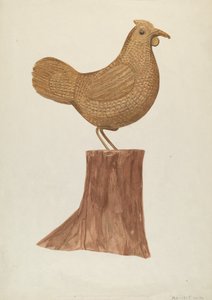 Petite poule en bois