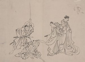 Figure avec renard, milieu du 19e siècle - Mimasu Mimasu