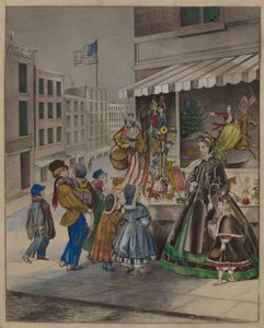 Lithographie en couleur : Réveillon du Nouvel An, vers 1936 - Mina Lowry