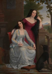 Deux femmes dans un paysage italien