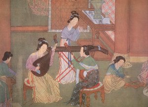 Luth chinois, guitare lune et cithare de table - Ming Dynasty Chinese School