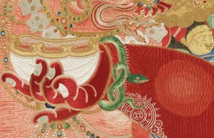 Détail de Thangka impérial brodé en soie - Ming Dynasty Chinese School