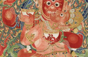 Détail de Thangka impérial brodé en soie