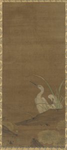 Hérons et plantes aquatiques - Ming Dynasty Chinese School