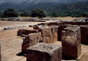 Civilisation minoenne: vue des ruines du Palais de Malia (ou Mallia) vers 2000 av. J.-C.