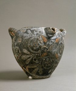 Art grec : jarre en céramique de style Camares. De Cnossos. 1900-1700 av. J.-C. Héraklion, Musée Archéologique - Minoan