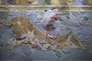 Art minoen : la fresque du « saut de taureau »