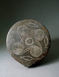 Art minoen : disque circulaire de Naxos en terre cuite - Minoan