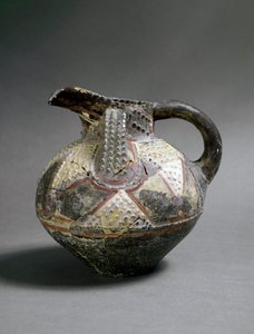 Art minoen : vase en céramique de style Barbotine. D