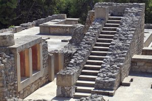 Partie orientale du palais du roi Minos à Knossos entre le mégaron de la reine et la cour centrale. Crète. 1600-1450 av. J.-C. - Minoan