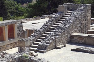Partie orientale du palais du roi Minos à Knossos entre le mégaron de la reine et la cour centrale, Crète, 1600-1450 av. J.-C. - Minoan