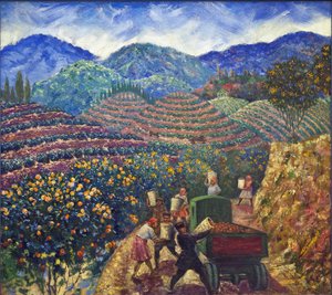 La Récolte dans le sovkhoz de Chakva par Beringov, Mitrofan Mikhaylovich (1986-1937) - Mitrofan Mikhaylovich Beringov