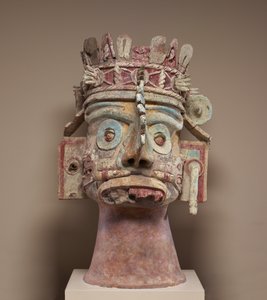 Tête du dieu de la pluie Tlaloc, période postclassique tardive, vers 1300-1521 - Mixtec Mixtec