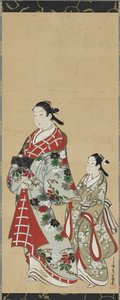 Yujo et son apprentie kamuro, période Edo - Miyagawa Choki