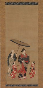 Courtisane en parade, fin des années 1730-début des années 1740 - Miyagawa Issho
