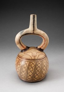 Vase à bec étrier avec motifs circulaires