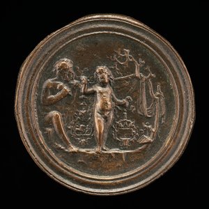 Un sculpteur sculptant une statue de Cupidon, fin du 15e - début du 16e siècle
