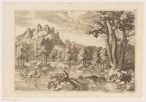 Paysage avec pêcheurs - Moise Jean Baptiste Fouard
