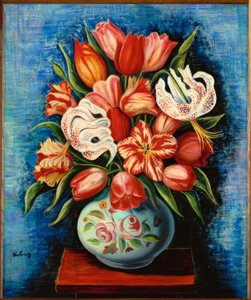 Bouquet de fleurs avec tulipes et lys