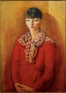 Kiki de Montparnasse en robe rouge