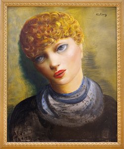 Portrait de jeune femme. Peinture de Moise Kisling (1891-1953), peintre d