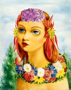 Femme avec des fleurs