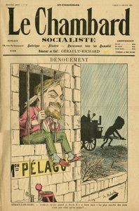 Illustration de Moloch (1849-1909) pour la couverture de Le Chambard socialiste, no. 59 - Moloch