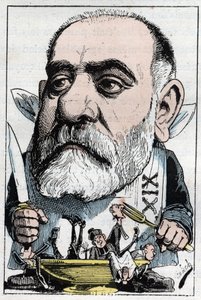 Caricature représentant le critique dramatique Francisque Sarcey (1827-1899) - Moloch