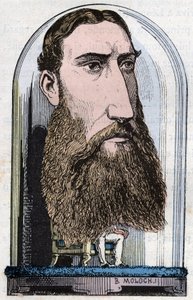 Portrait de Léopold II, Roi des Belges (Louis Philippe Marie Victor), Prince de Belgique, Duc de Saxe, Prince de Saxe-Cobourg-Gotha, Duc de Brabant - Moloch