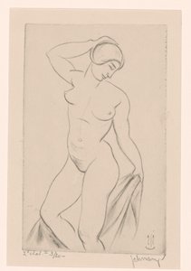 Femme nue avec main sur la tête