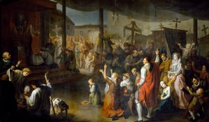 Le vote des citoyens de Carmarthenshire pour mettre fin à la peste de 1630 - Moneta Jr. Sleet