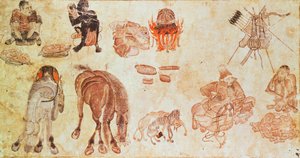 Campement nomade mongol