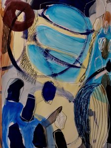Flux abstrait bleu bio