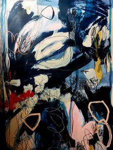 Mouvement abstrait « Deep Blue » - Monika Riethmueller